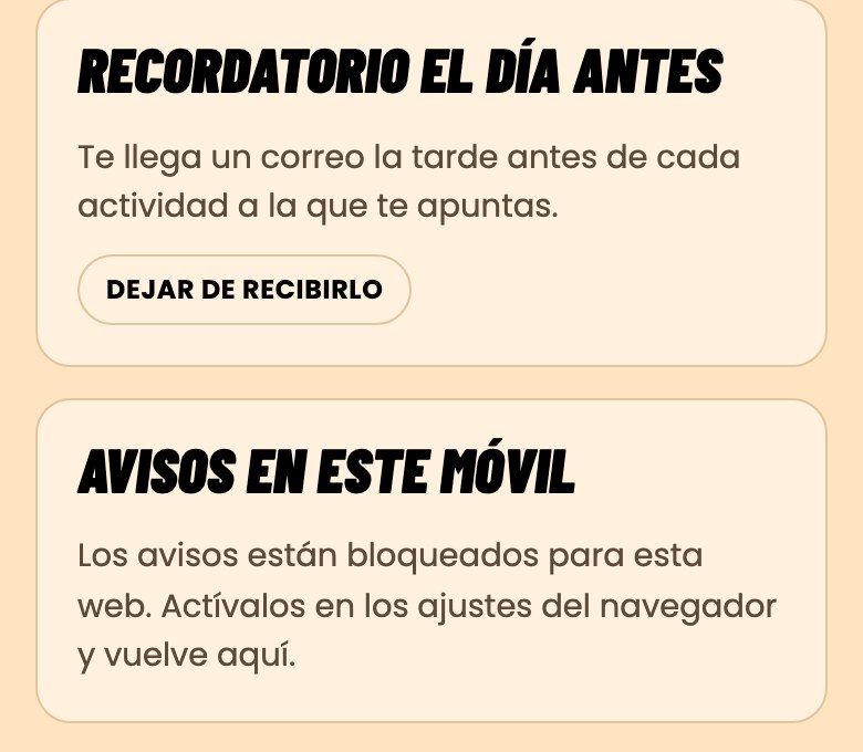 Ajustes de avisos en el móvil