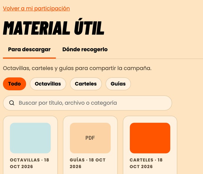 Pantalla de Material útil