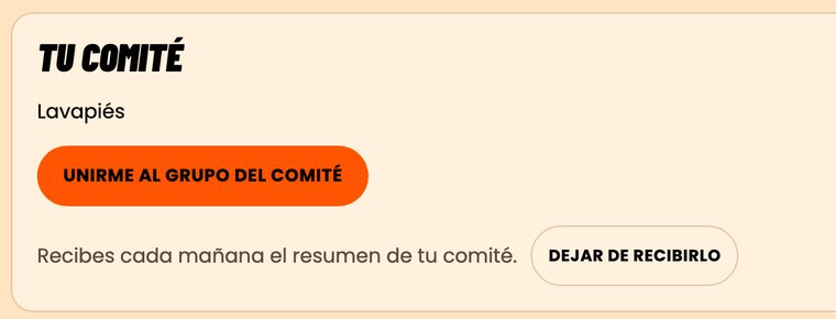 Mi comité, con el botón para unirte a su grupo